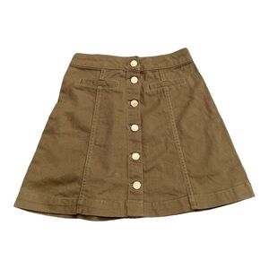 H & M Green Mini Button Down Skirt Size 0 #G55